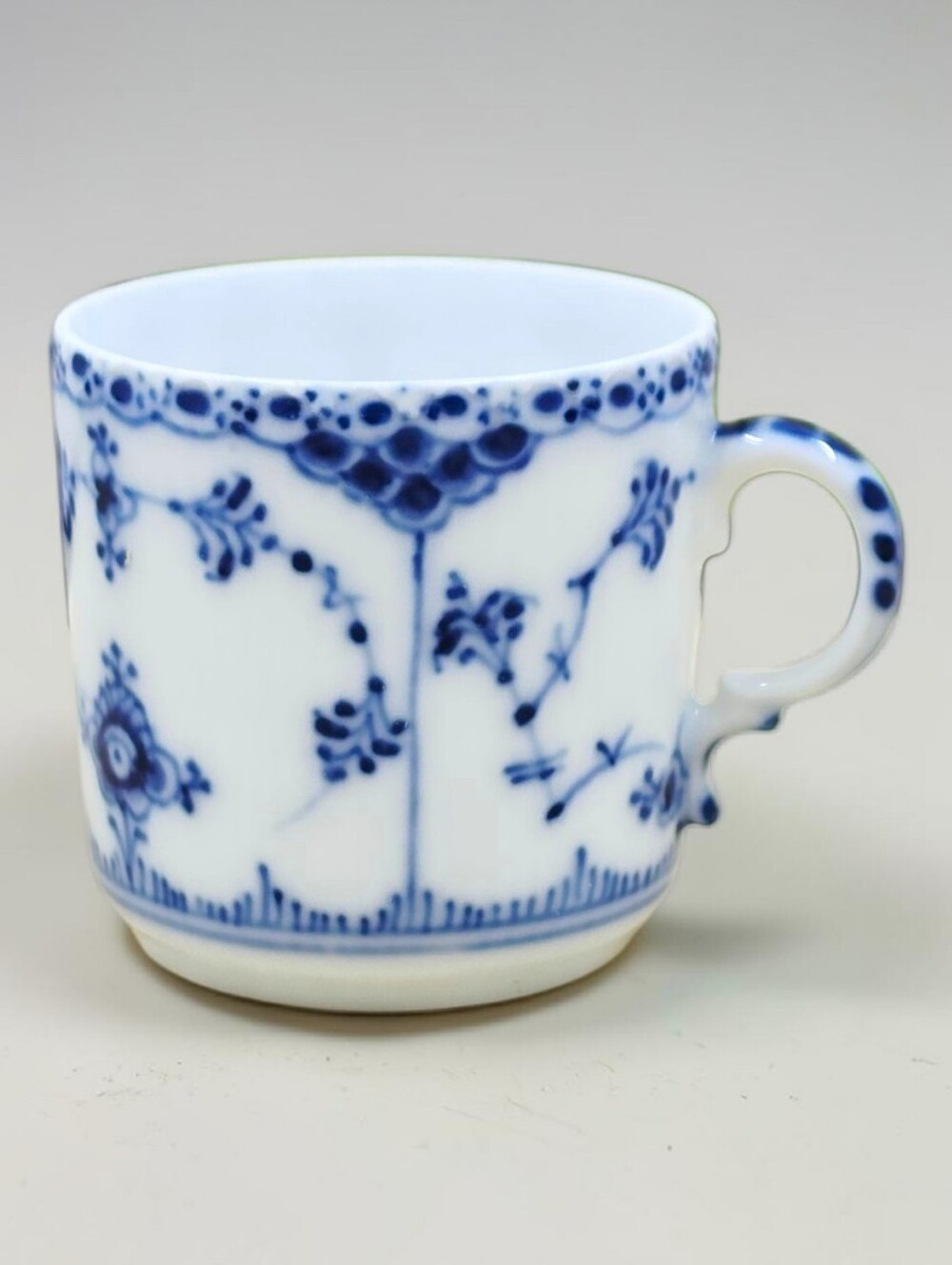 Royal Copenhagen Blue Fluted Half Lace Flat Demitasse Cup Denmark